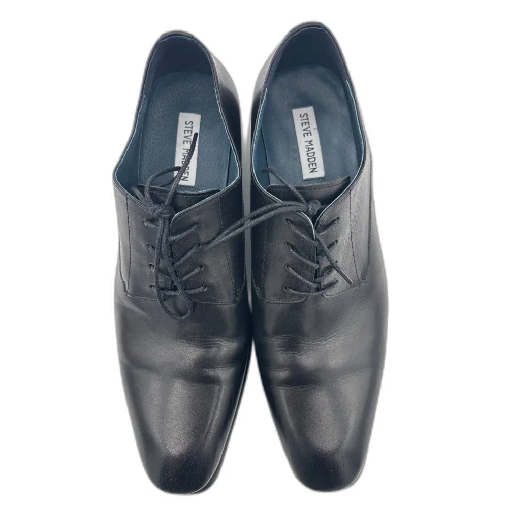 Steve Madden Men's Beaux BEAU02M1 Black Oxfords | Black Leather | Size 11